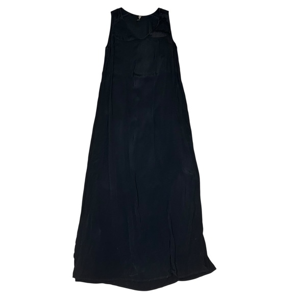 XCVI black rayon Maxi sleeveless dress size large lagenlook grunge bohemian art - Picture 6 of 11